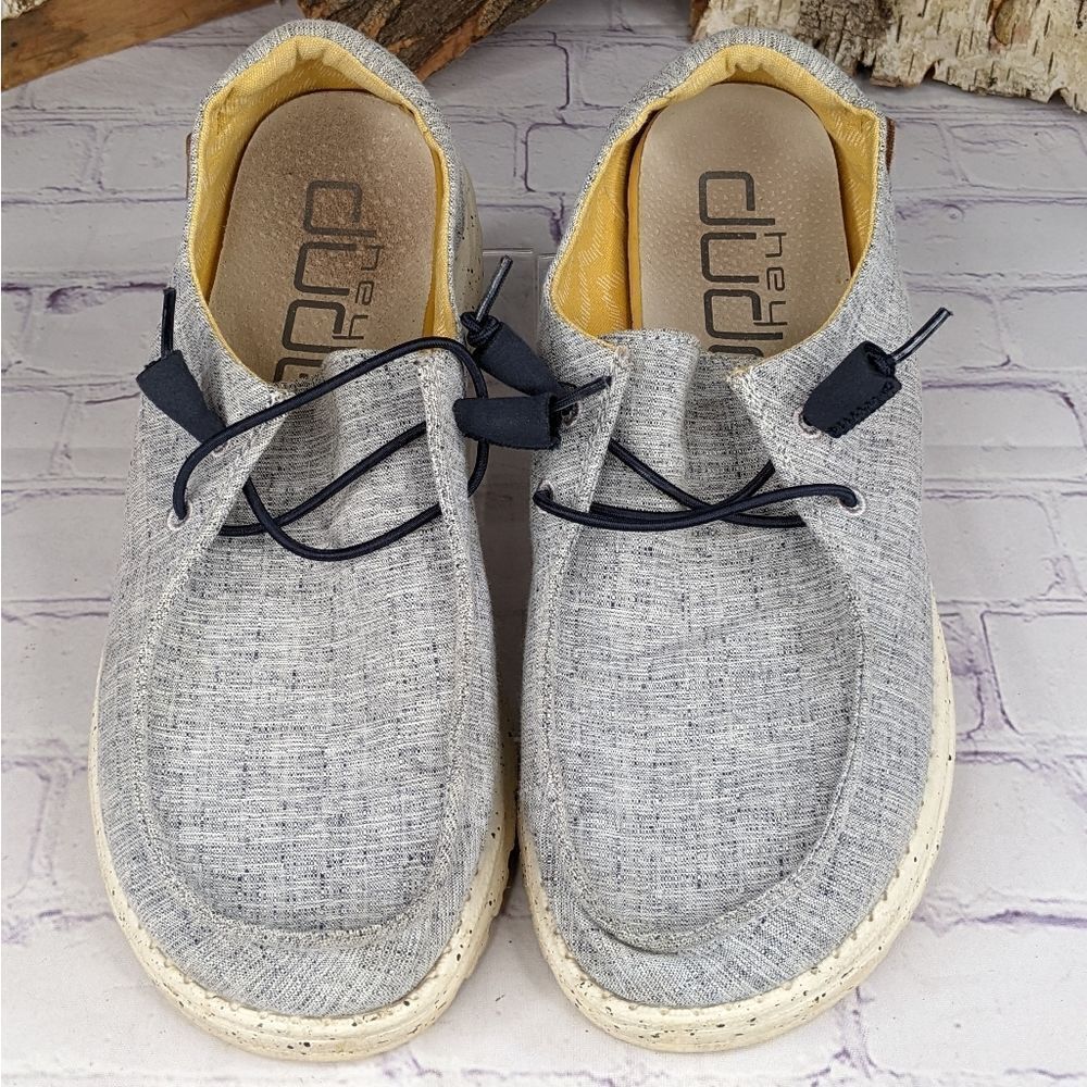 Hey Dude Wendy Chambray White Blue Shoes